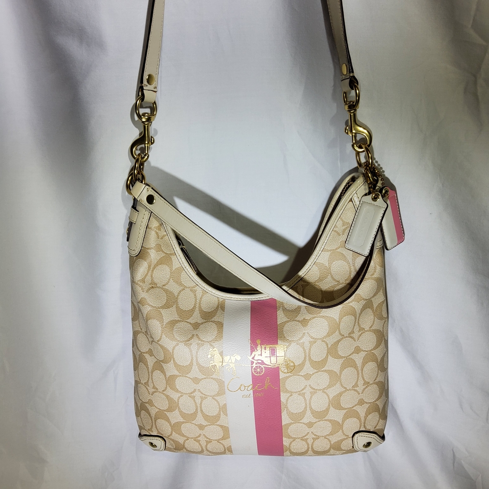 Coach Beige and Pink Women's Bag - Picture 2 of 14